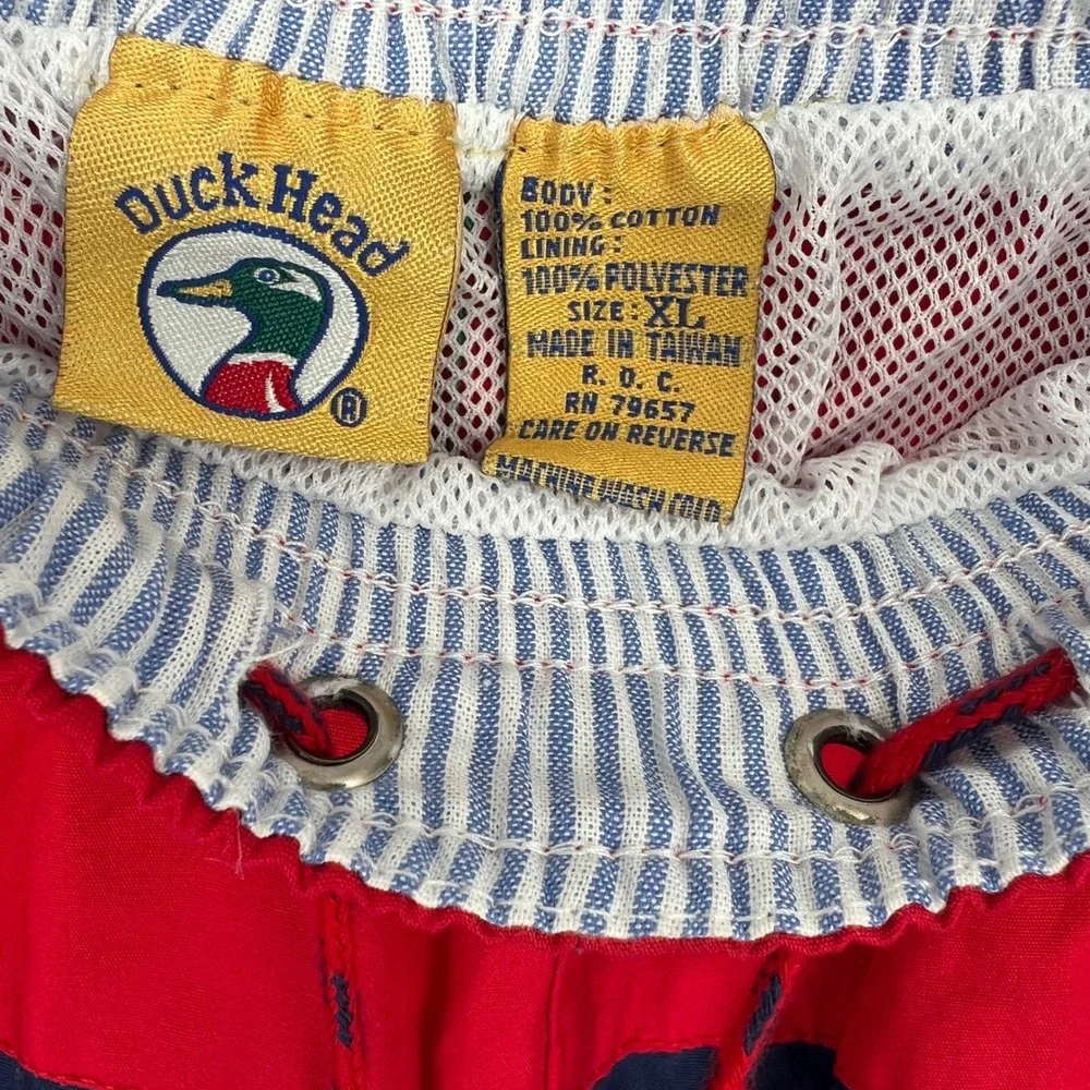 Duck Head Swim‎ Trunks Mens XL Multicolor Colorblock Striped Mesh Lined Preppy
